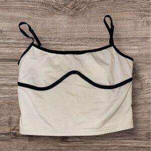 Tiger Mist Cream and Black Crop Top